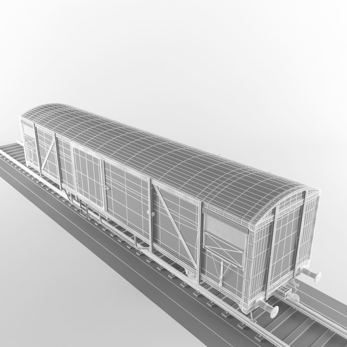 Train Boxcar 3D model_9