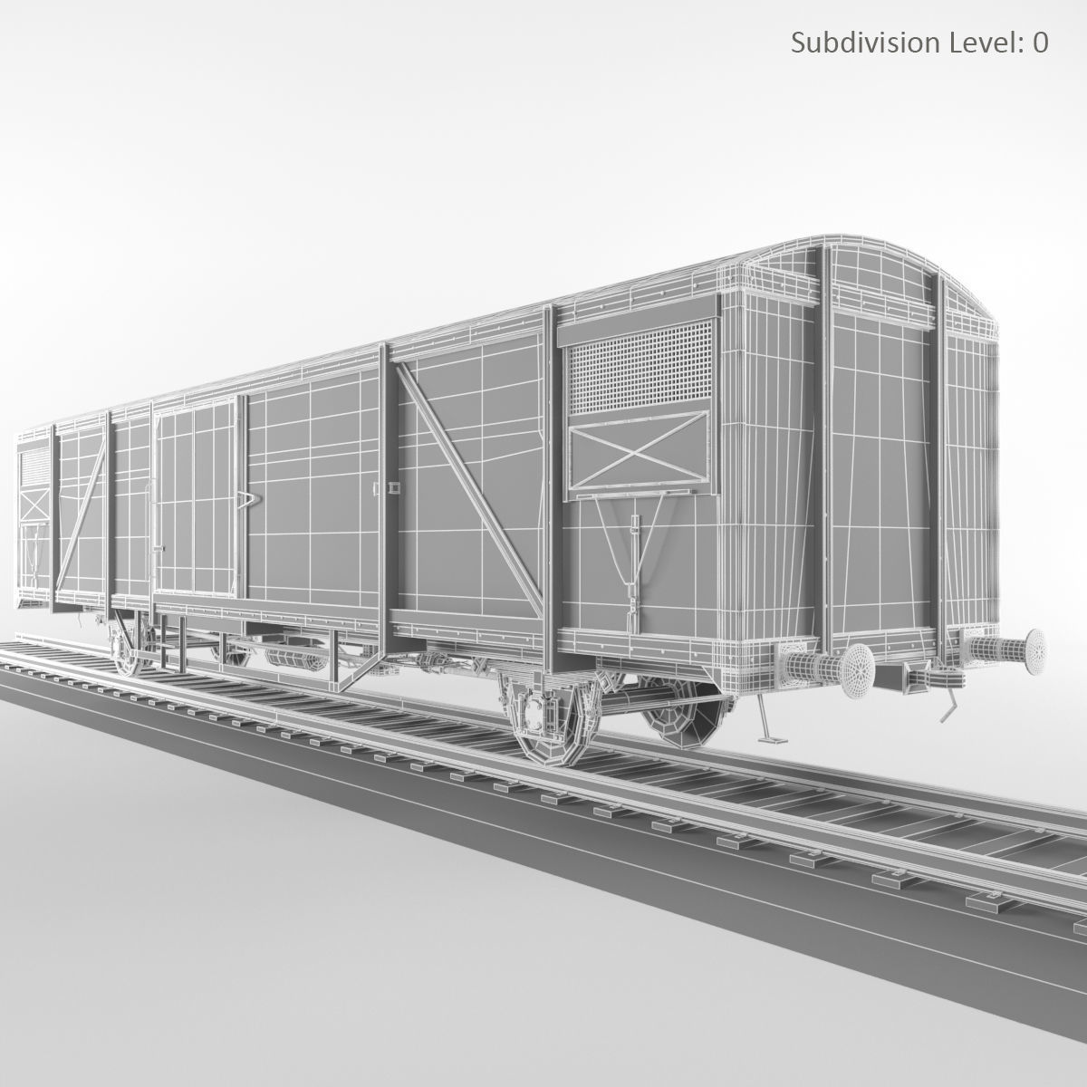 Train Boxcar 3D model_11