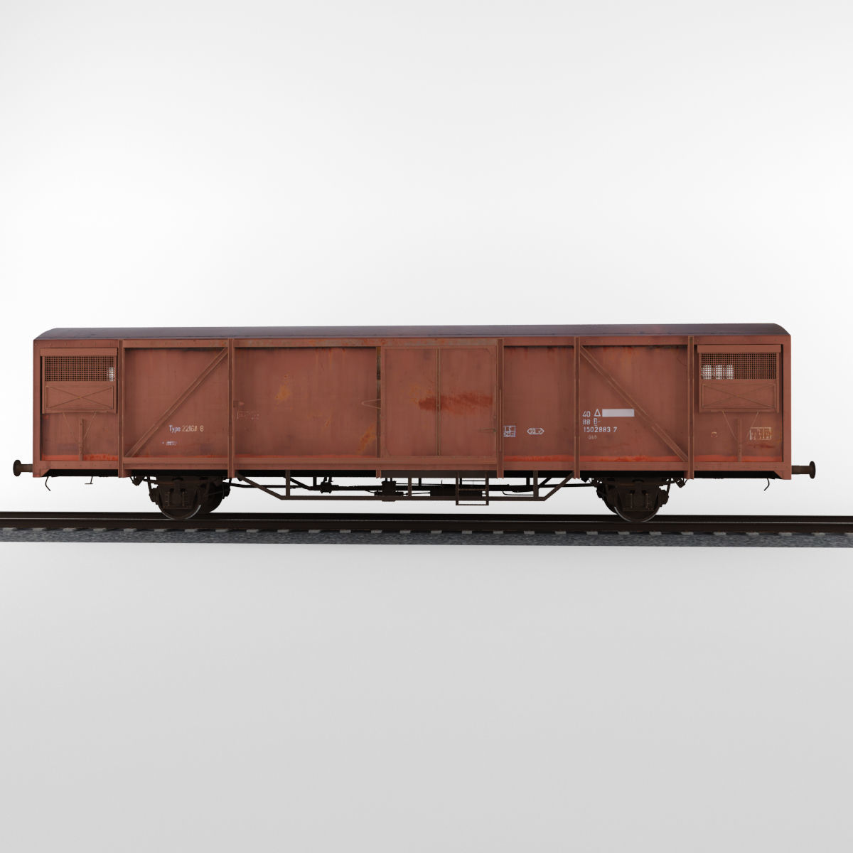 Train Boxcar 3D model_4