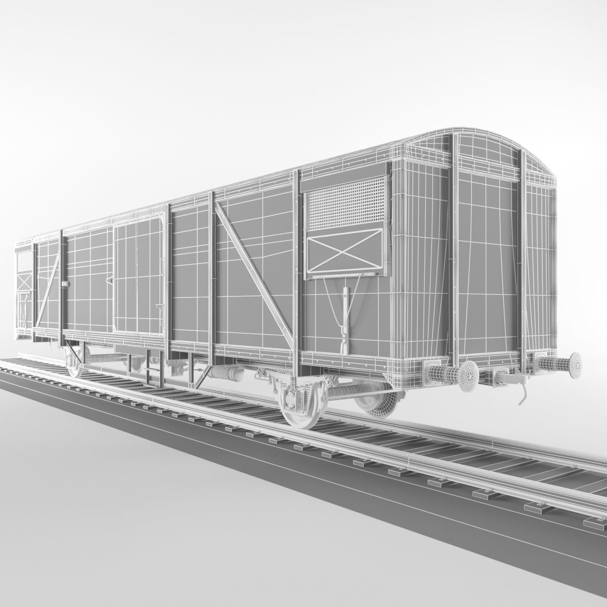 Train Boxcar 3D model_6