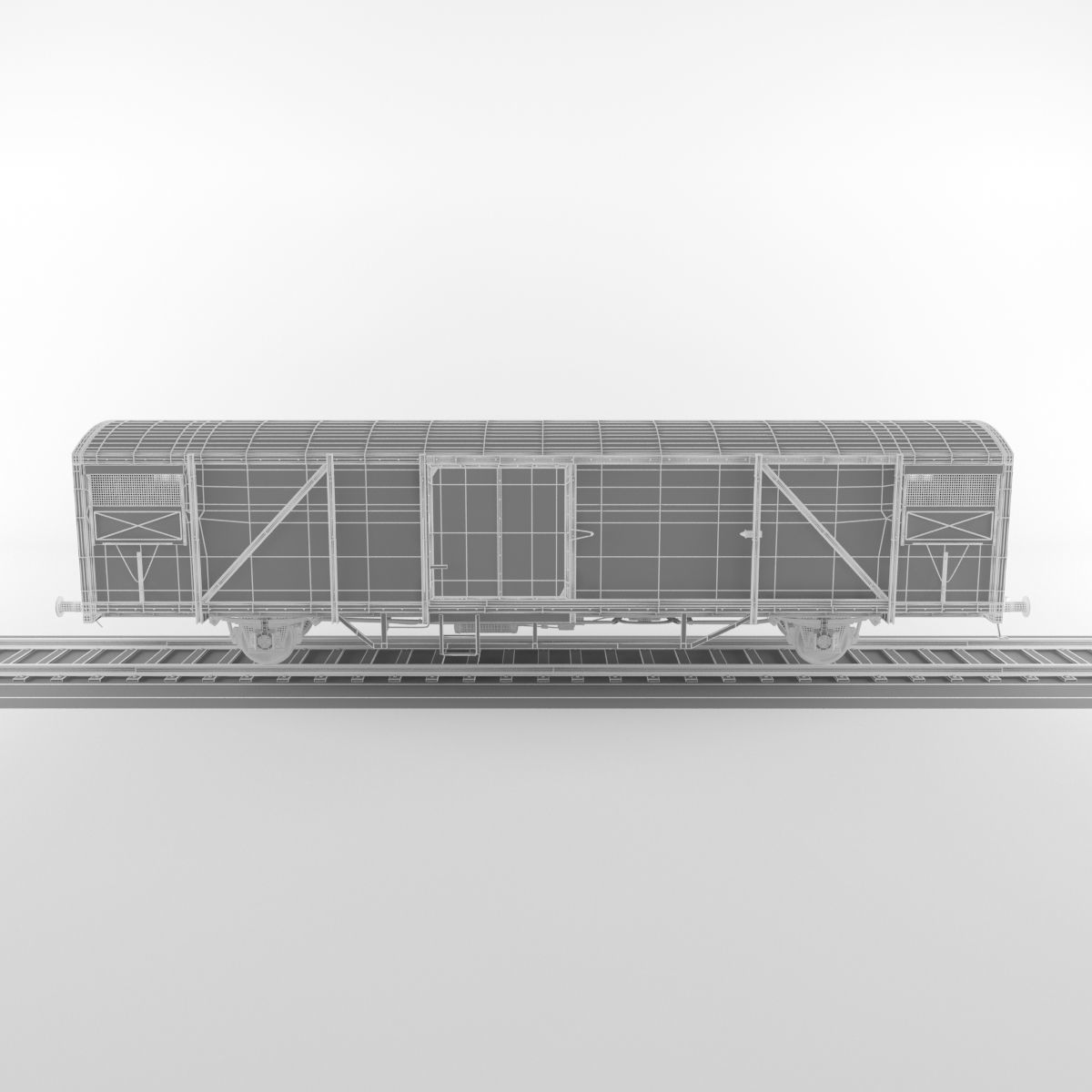 Train Boxcar 3D model_10
