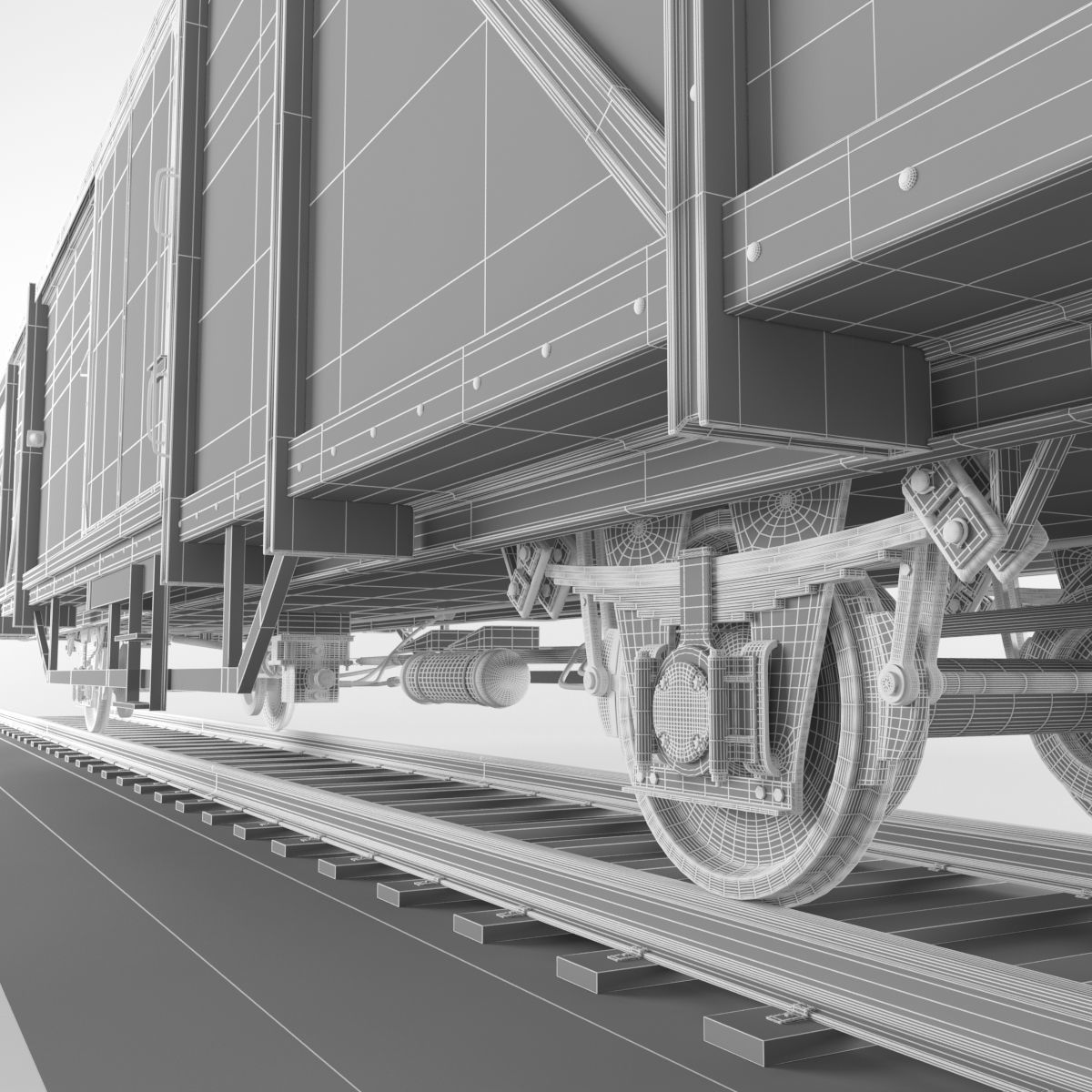Train Boxcar 3D model_8