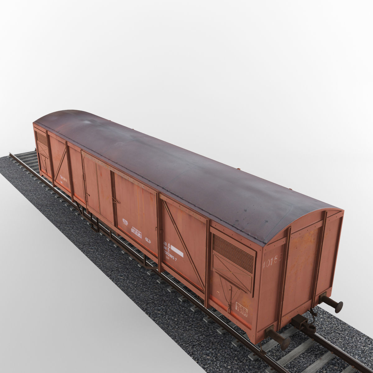 Train Boxcar 3D model_5