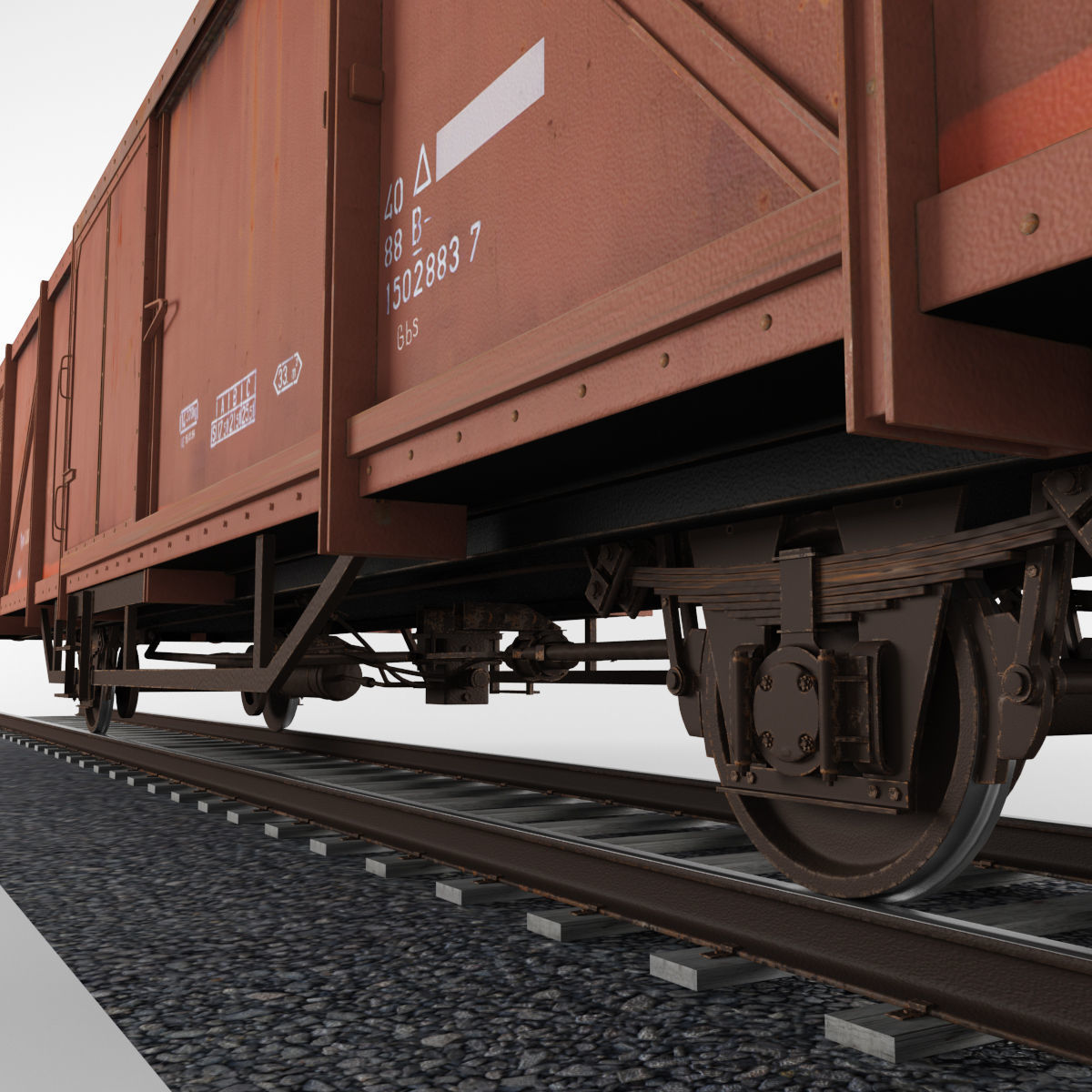 Train Boxcar 3D model_2