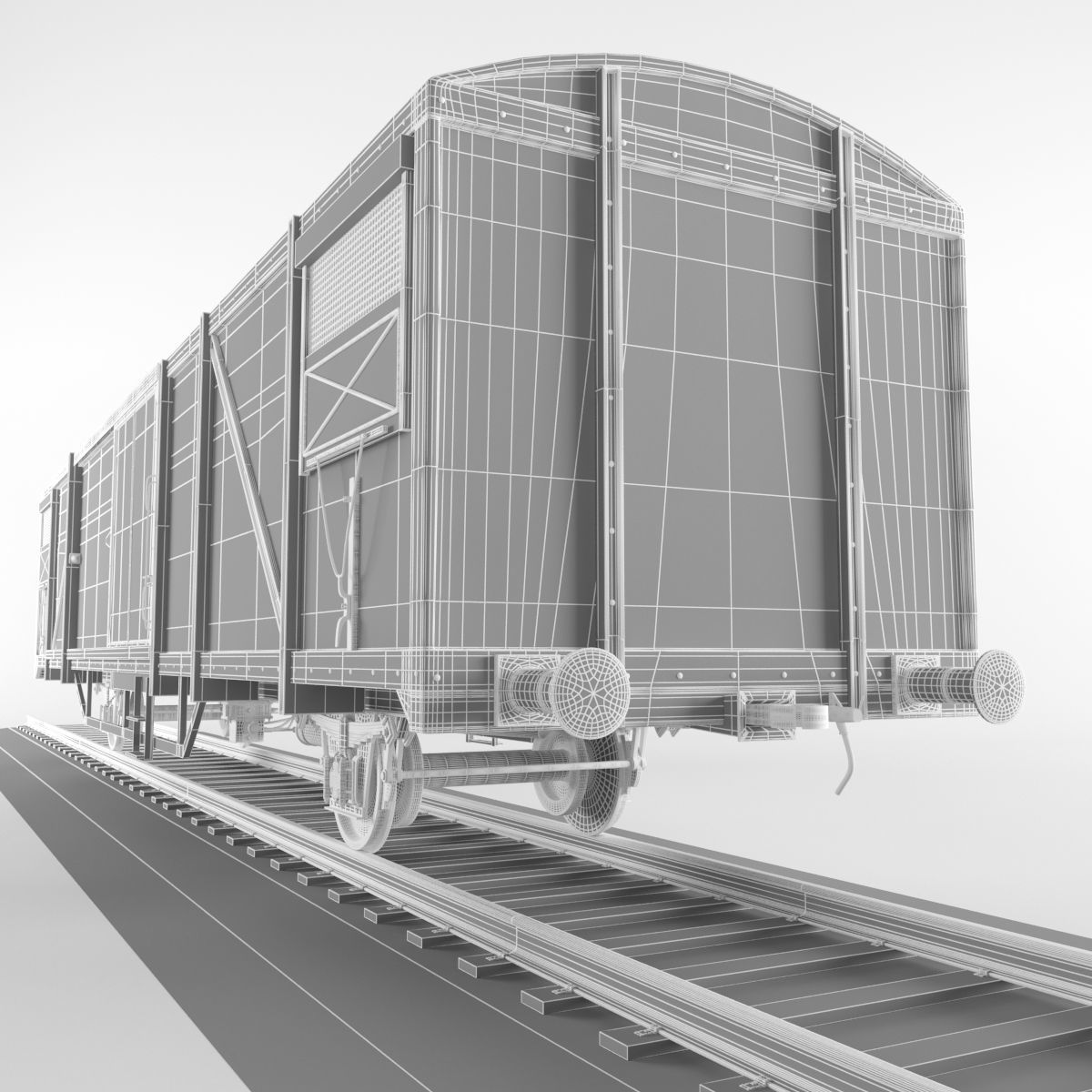 Train Boxcar 3D model_7
