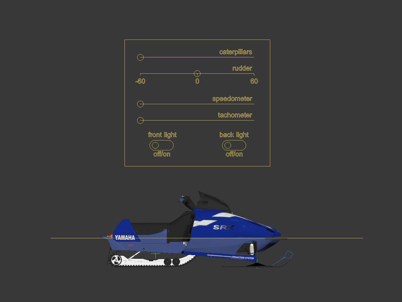 Snowmobile yamaha 3D model_19