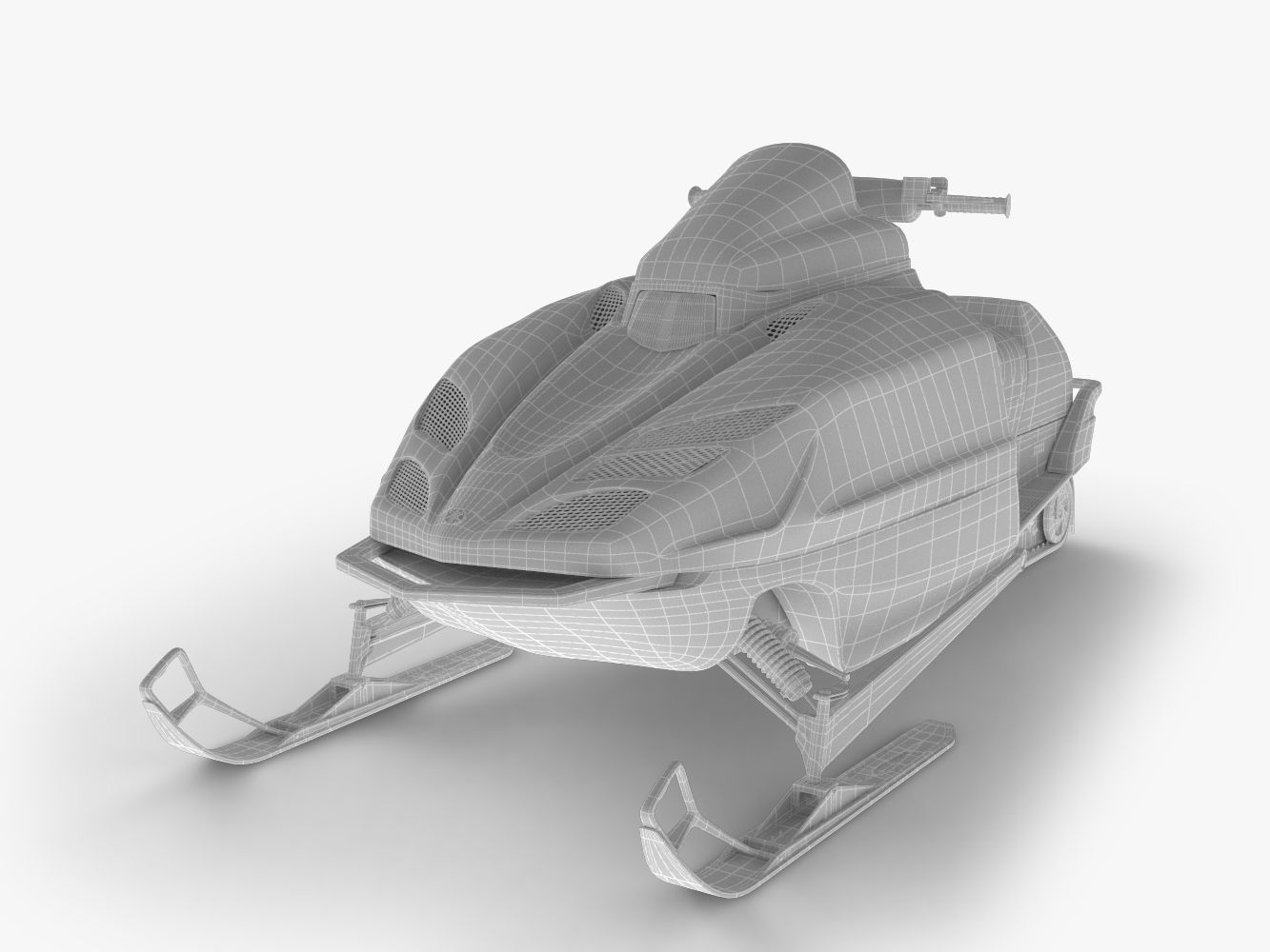 Snowmobile yamaha 3D model_12