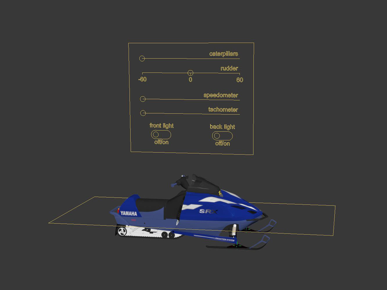 Snowmobile yamaha 3D model_20