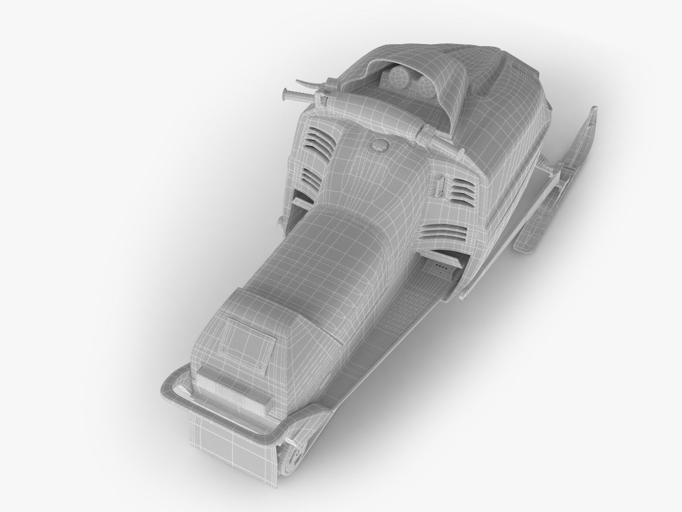 Snowmobile yamaha 3D model_16