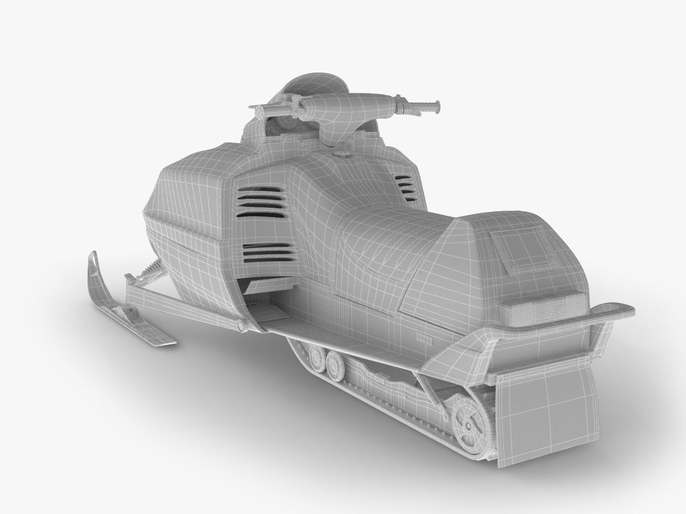 Snowmobile yamaha 3D model_13