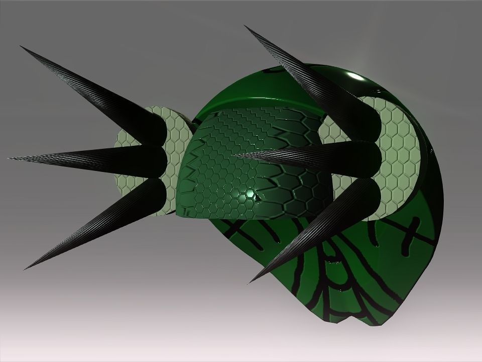 Bug Mask Space Ship Low-poly 3D model_6