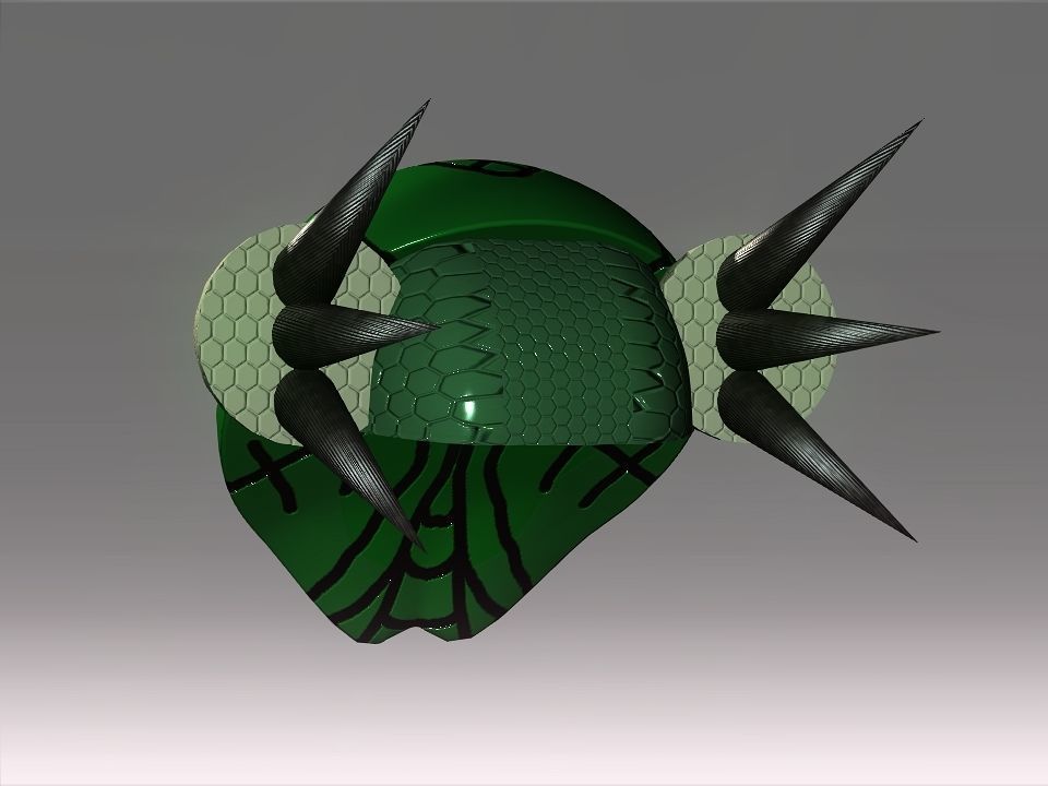 Bug Mask Space Ship Low-poly 3D model_3