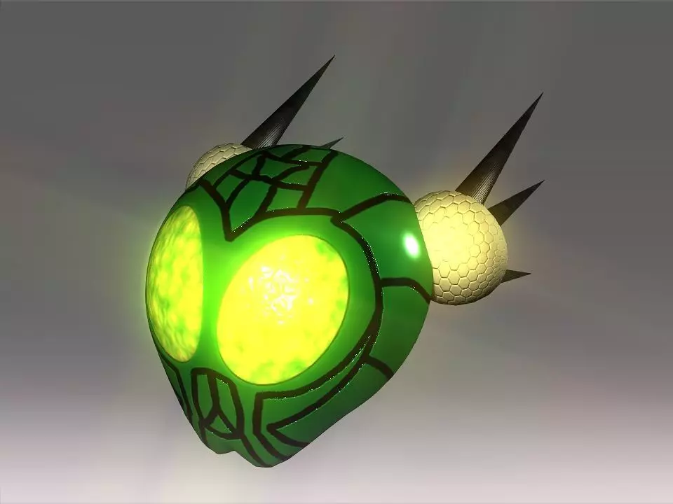 Bug Mask Space Ship Low-poly 3D model_0