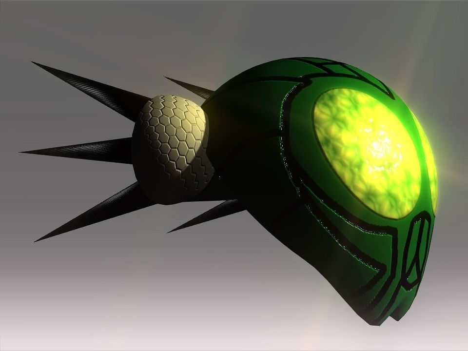 Bug Mask Space Ship Low-poly 3D model_13