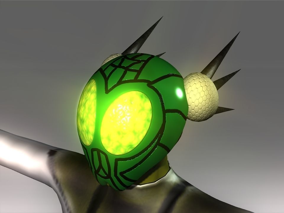 Bug Mask Space Ship Low-poly 3D model_1