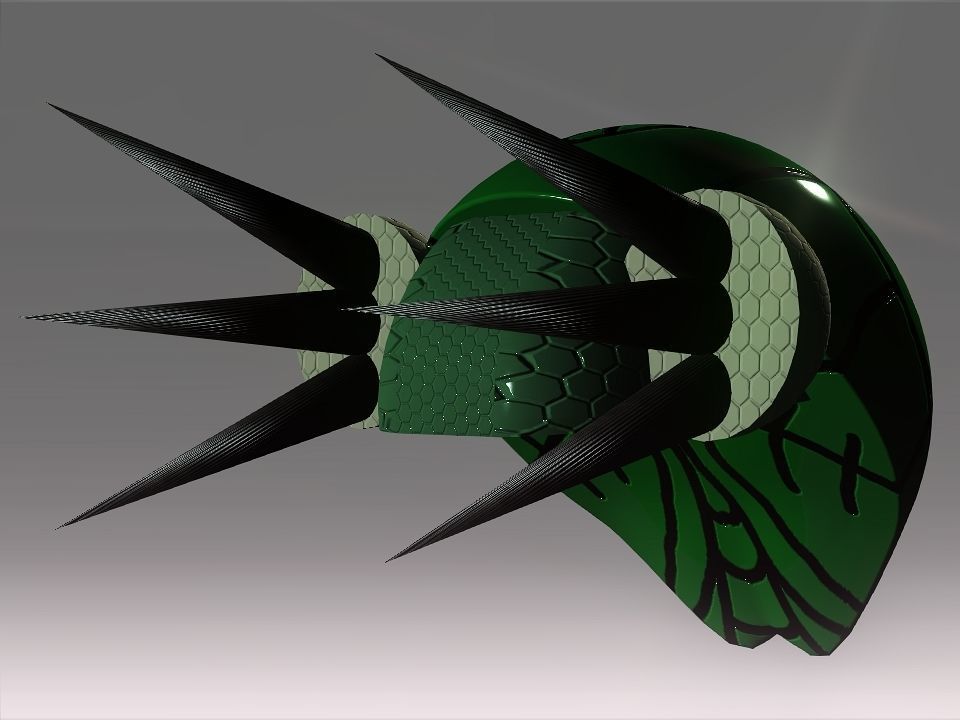 Bug Mask Space Ship Low-poly 3D model_7
