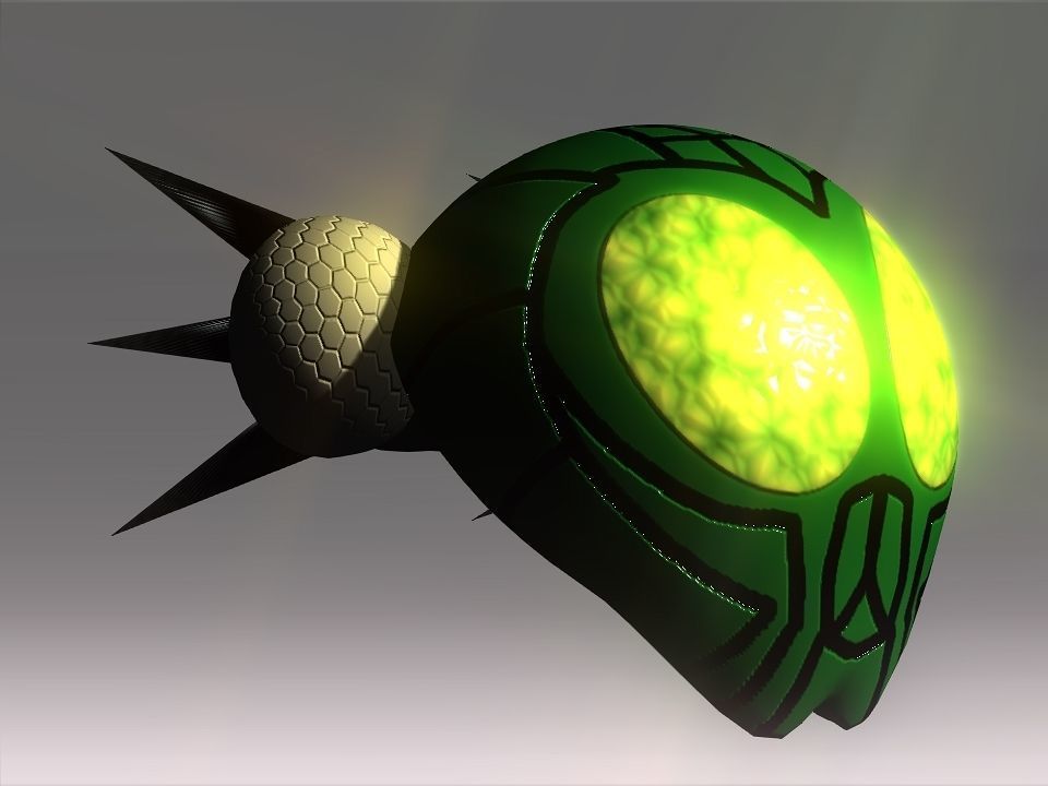 Bug Mask Space Ship Low-poly 3D model_14