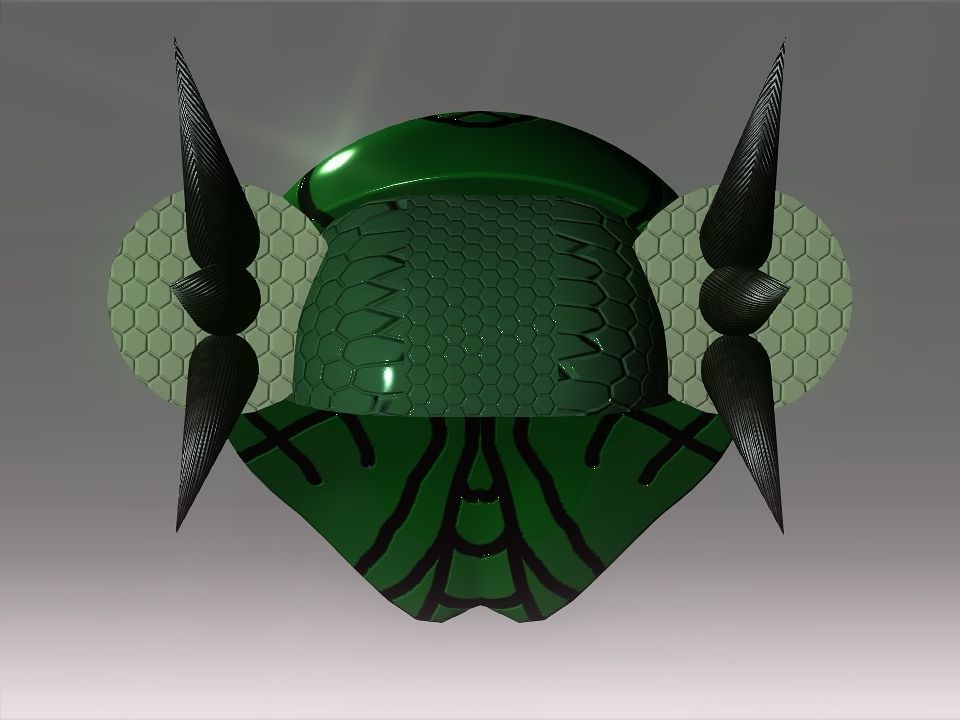 Bug Mask Space Ship Low-poly 3D model_4