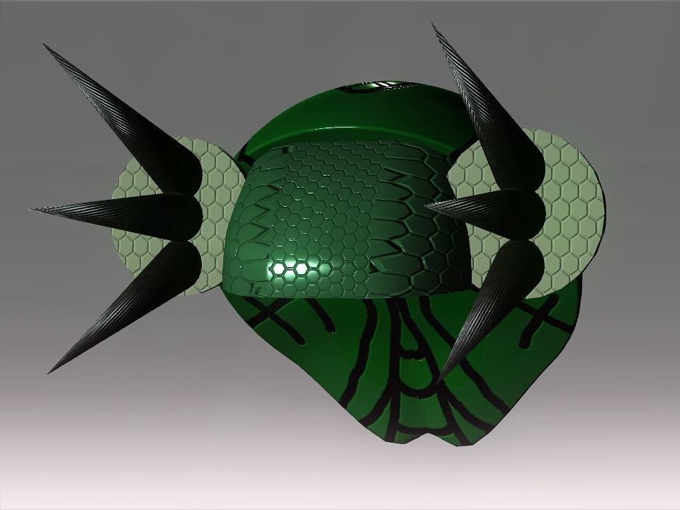 Bug Mask Space Ship Low-poly 3D model_5