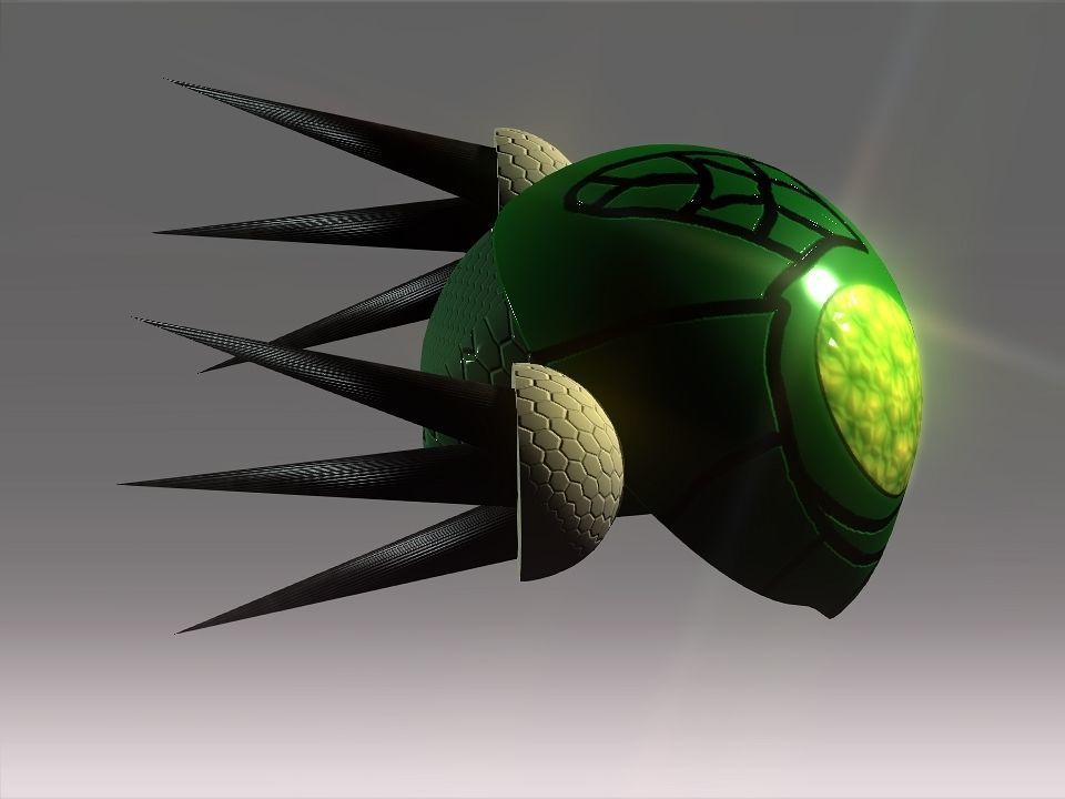Bug Mask Space Ship Low-poly 3D model_19