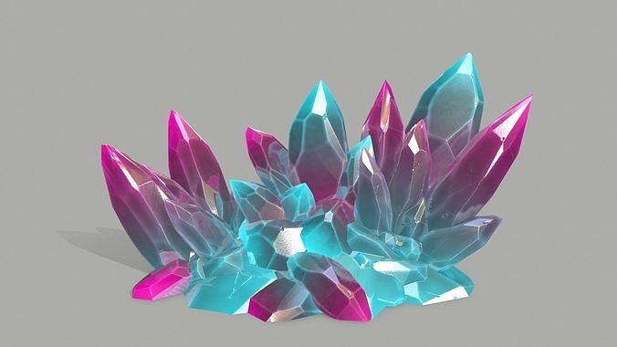 Crystal Set Low-poly 3D model