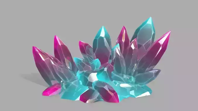 Crystal Set Low-poly 3D model