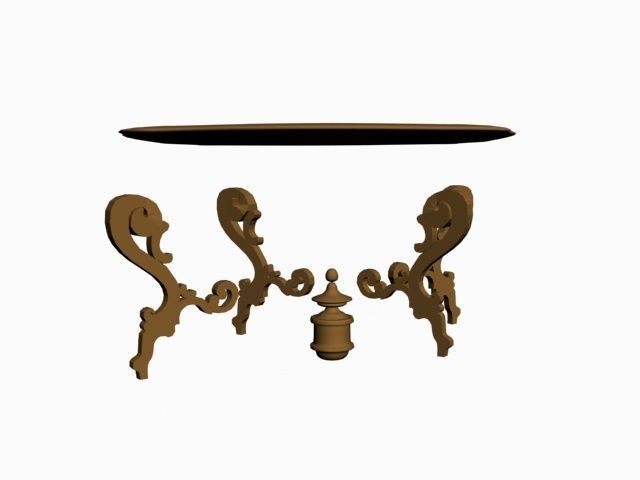 wooden table Free 3D model_5