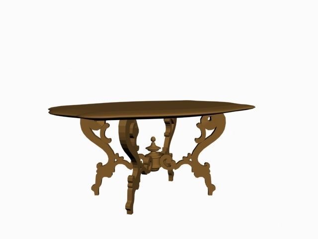 wooden table Free 3D model_1