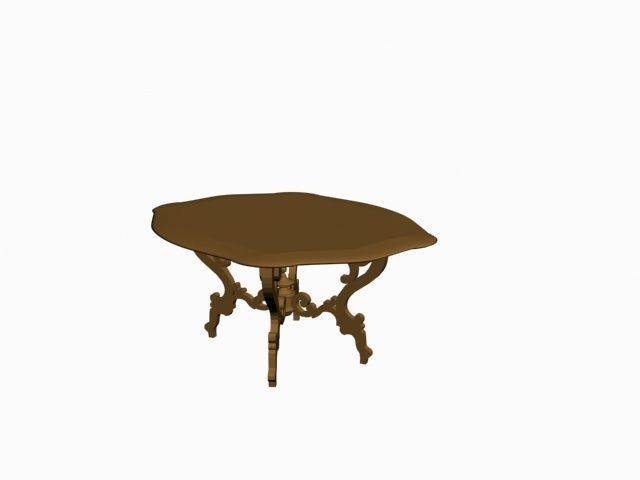 wooden table Free 3D model_2