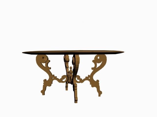 wooden table Free 3D model_3
