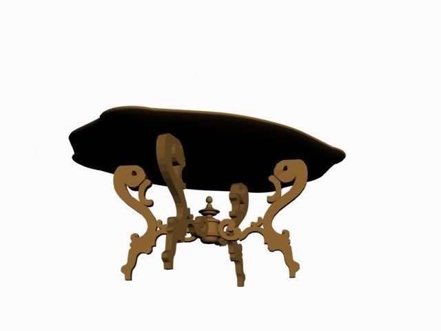 wooden table Free 3D model_4