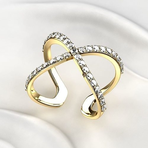 Fashion Open X Gold Ring 3D print model