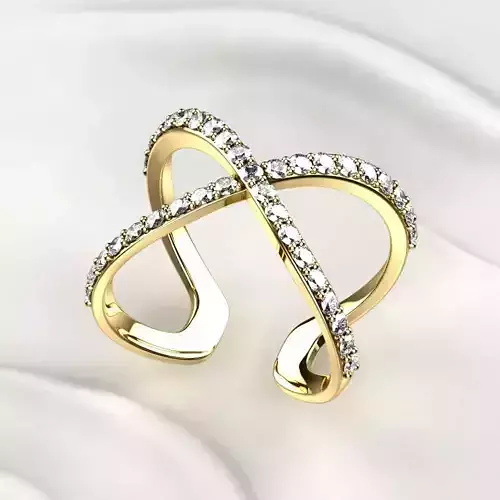 Fashion Open X Gold Ring 3D print model