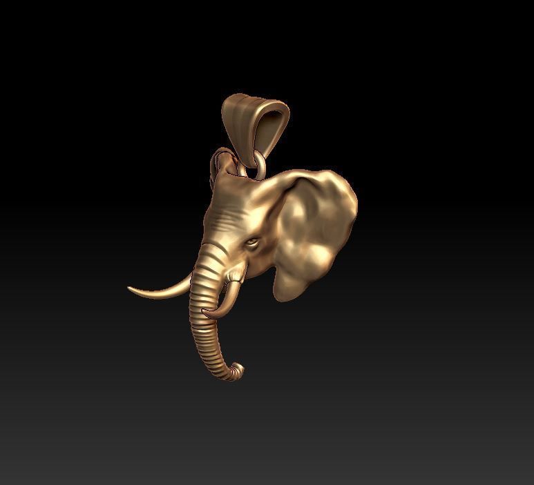 Elephant pendant 3D print model_4
