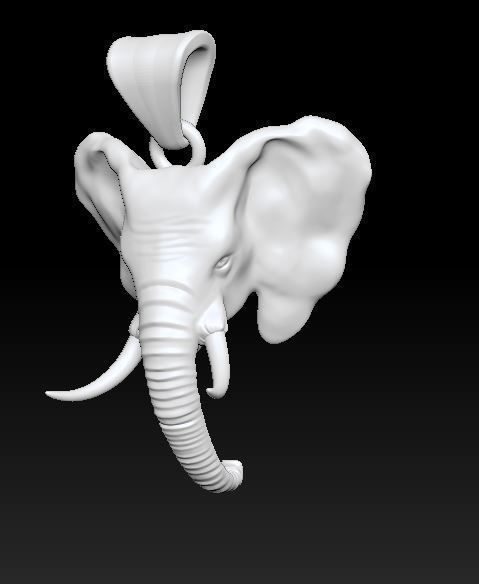 Elephant pendant 3D print model_5