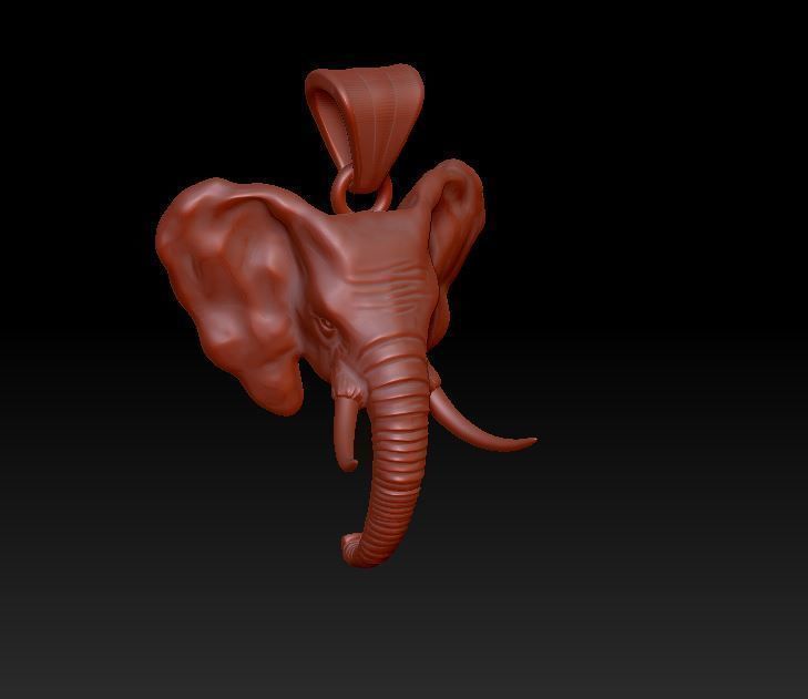 Elephant pendant 3D print model_6