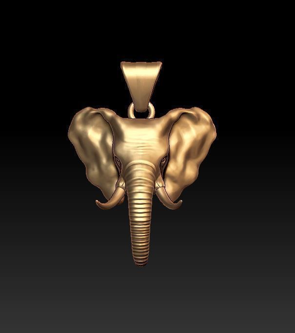 Elephant pendant 3D print model_1
