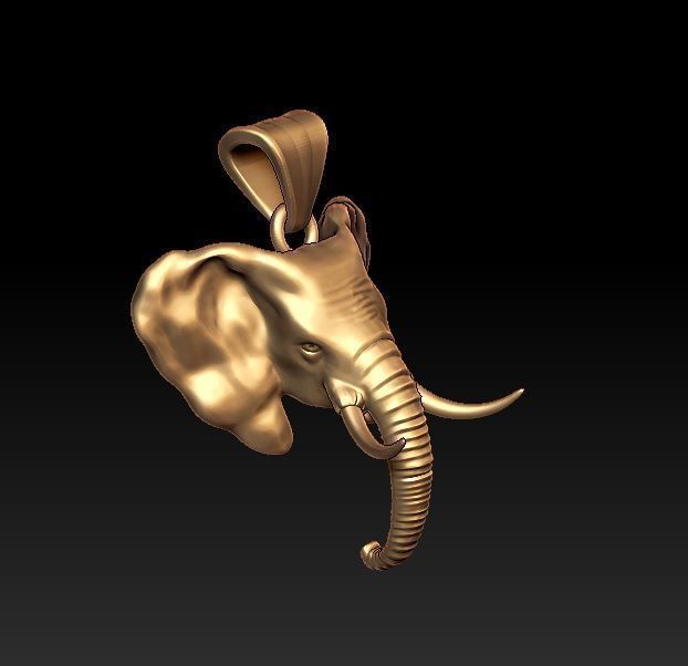Elephant pendant 3D print model_2