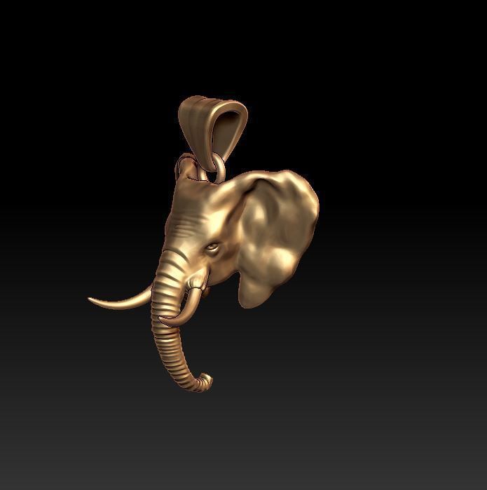 Elephant pendant 3D print model_3
