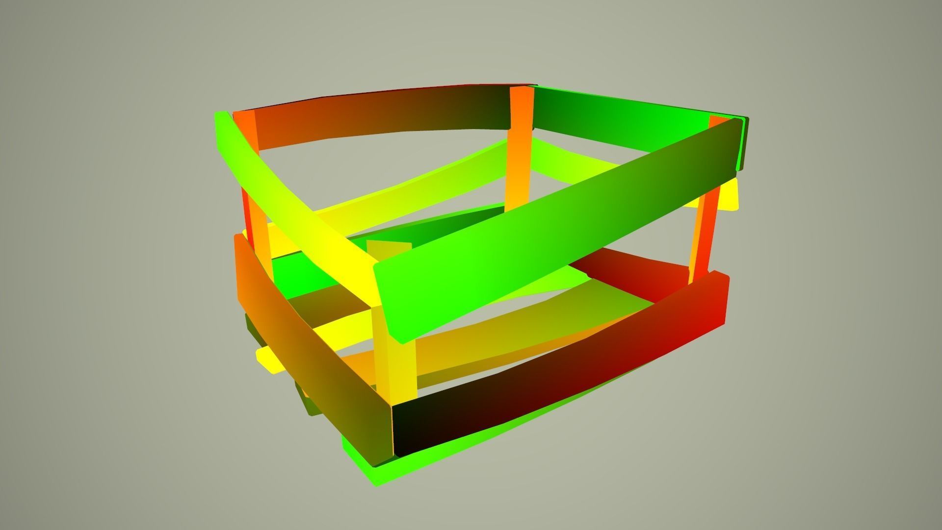 Wooden Crate Low-poly 3D model_6
