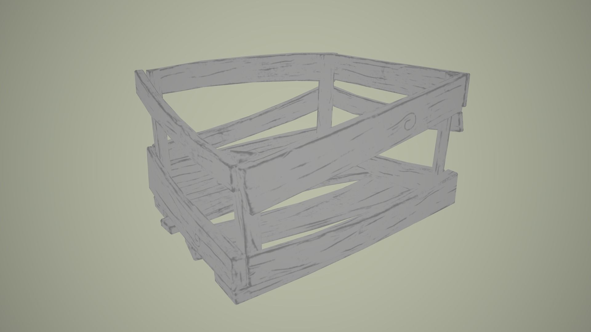 Wooden Crate Low-poly 3D model_7