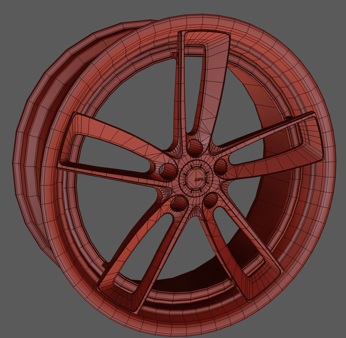 Advrsq2 silver wheel Low-poly 3D model_1
