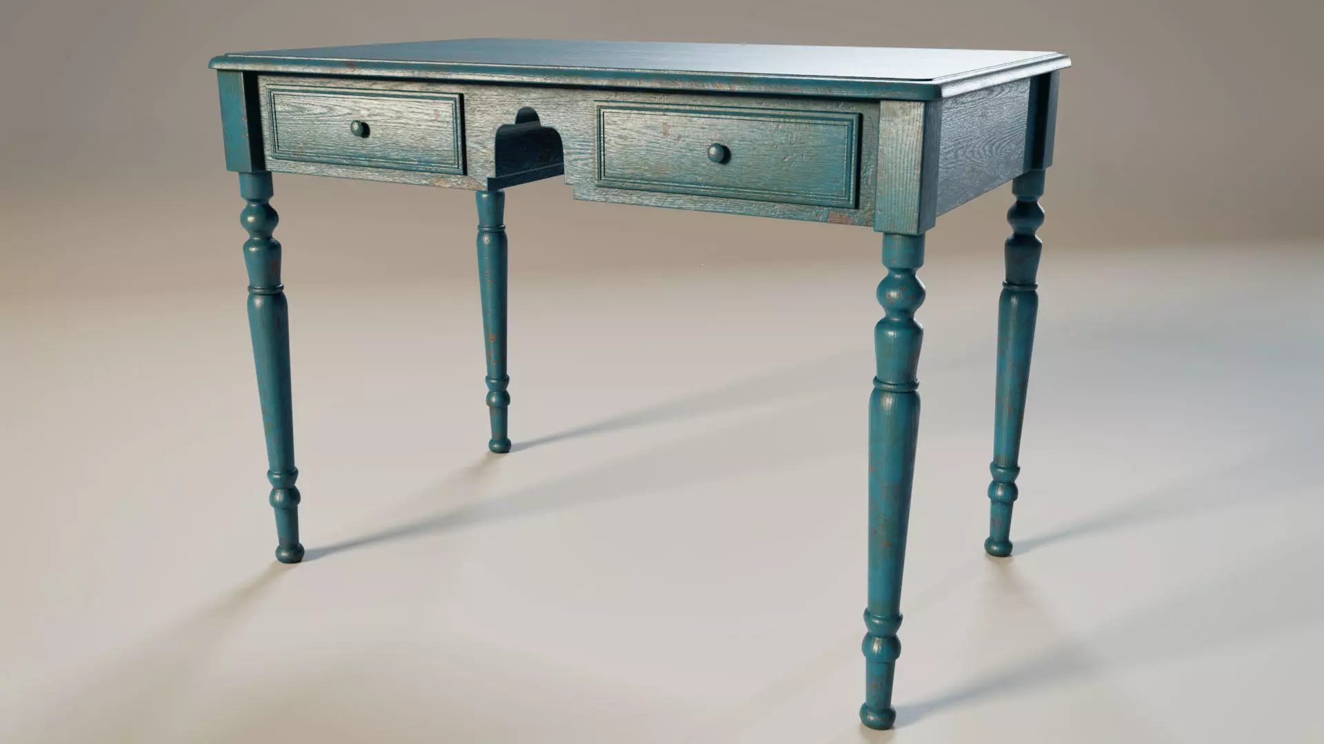 Rustic Table Low-poly 3D model_0