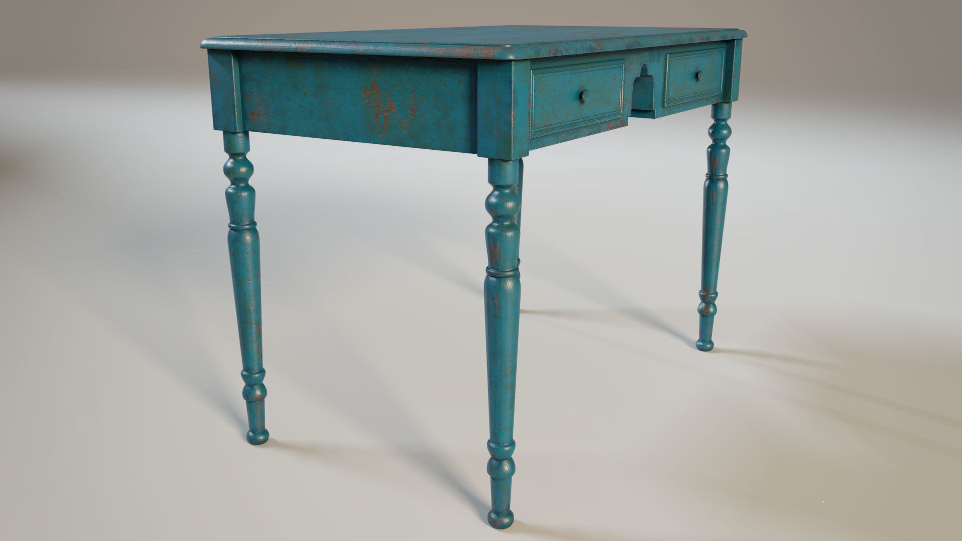 Rustic Table Low-poly 3D model_4