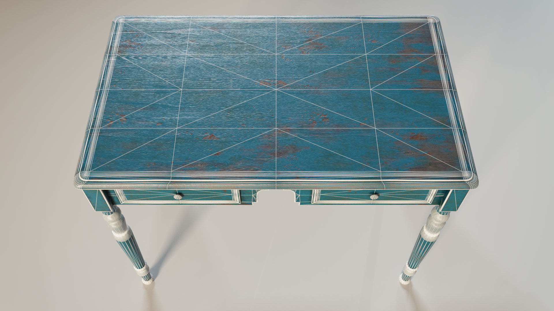 Rustic Table Low-poly 3D model_3