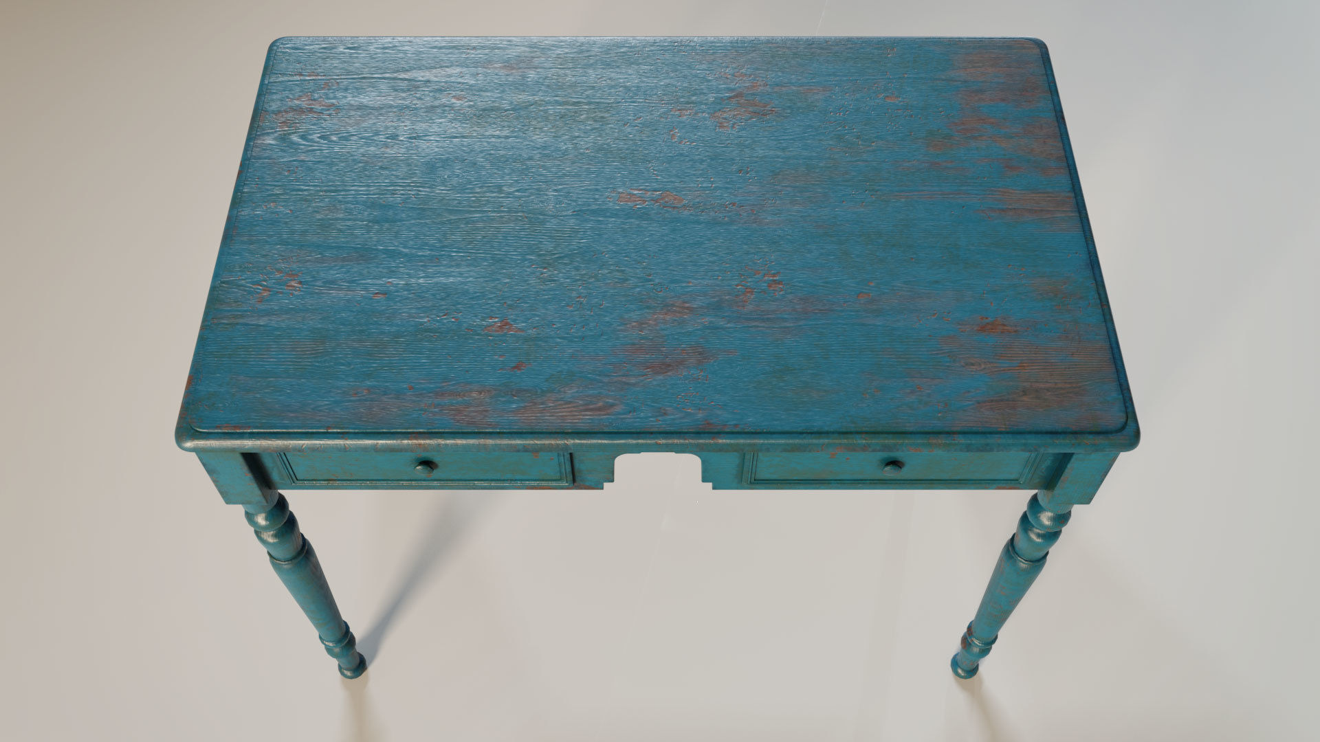 Rustic Table Low-poly 3D model_2