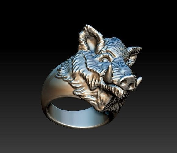 Boar ring 3D print model 3D print model