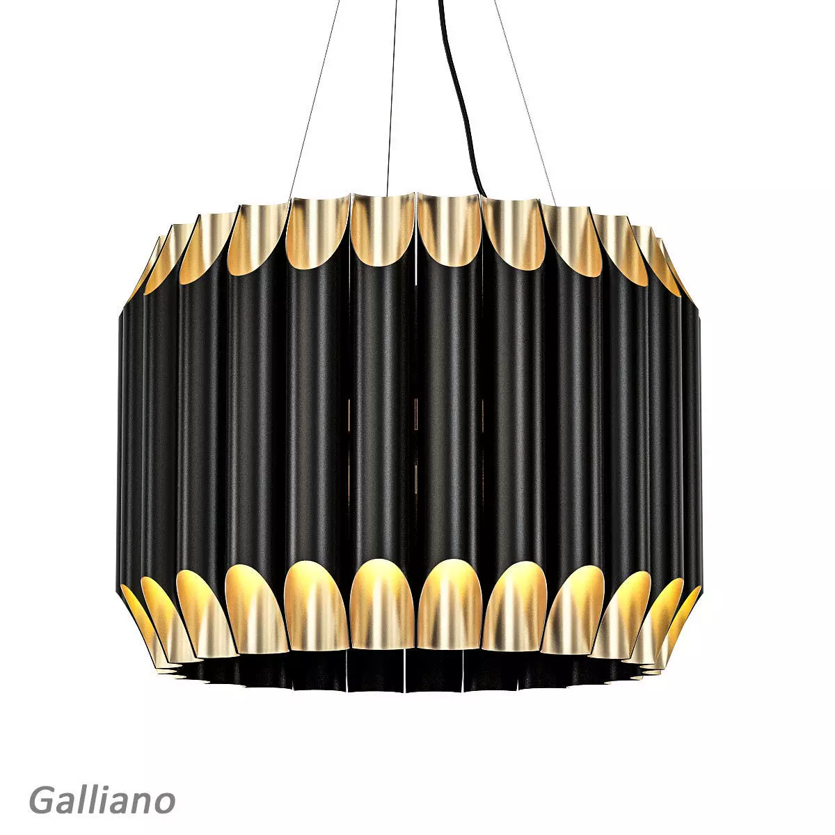 galliano gold pendant lamp 3D model