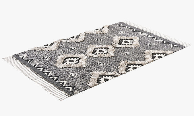 nuLOOM Ikat Tassel Area Rugs 3D model 4