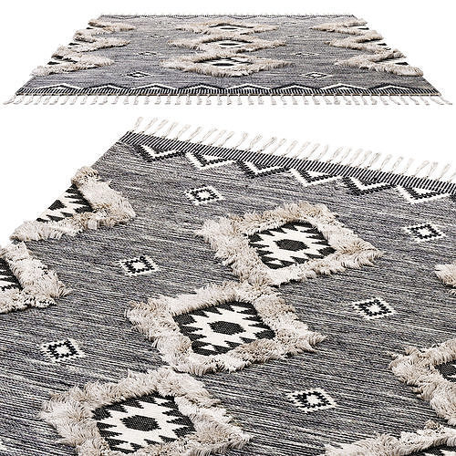 nuLOOM Ikat Tassel Area Rugs 3D model